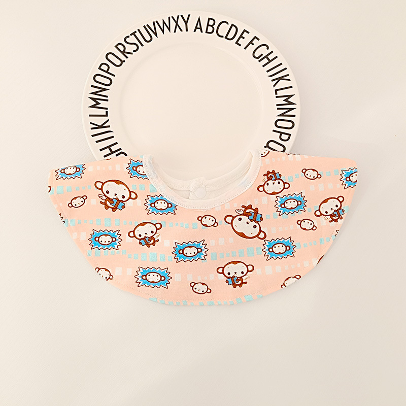 Bebé recién nacido otoño e invierno nuevo estilo flor saliva toalla algodón bebé impermeable escupir babero 360 grados rotación