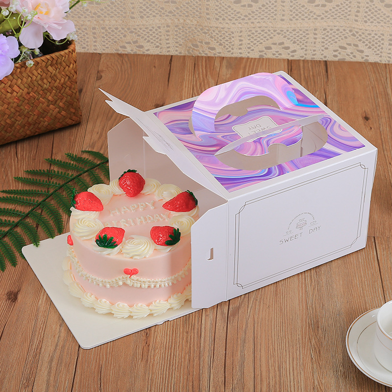 蛋糕盒4寸6寸8寸10寸马戏团手提生日蛋糕盒子烘焙包装批发甜品