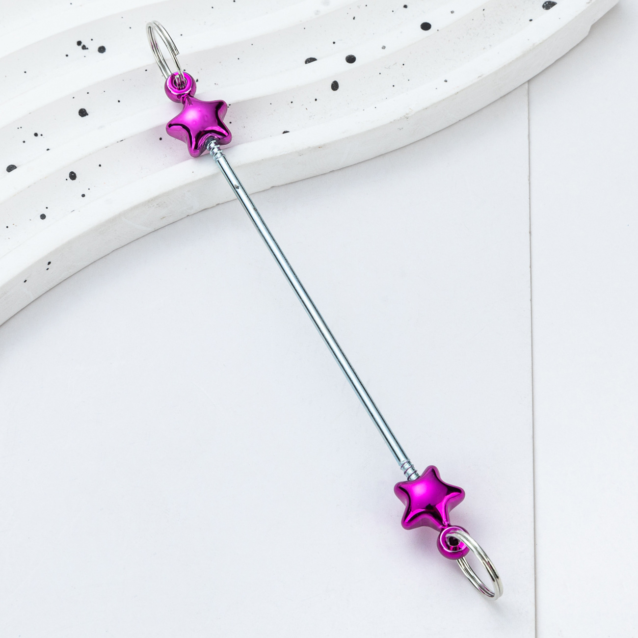 Creativo colgante de accesorios de llavero de amor con cuentas de bricolaje nuevo poste de plástico con cuentas accesorios de llavero con cuentas