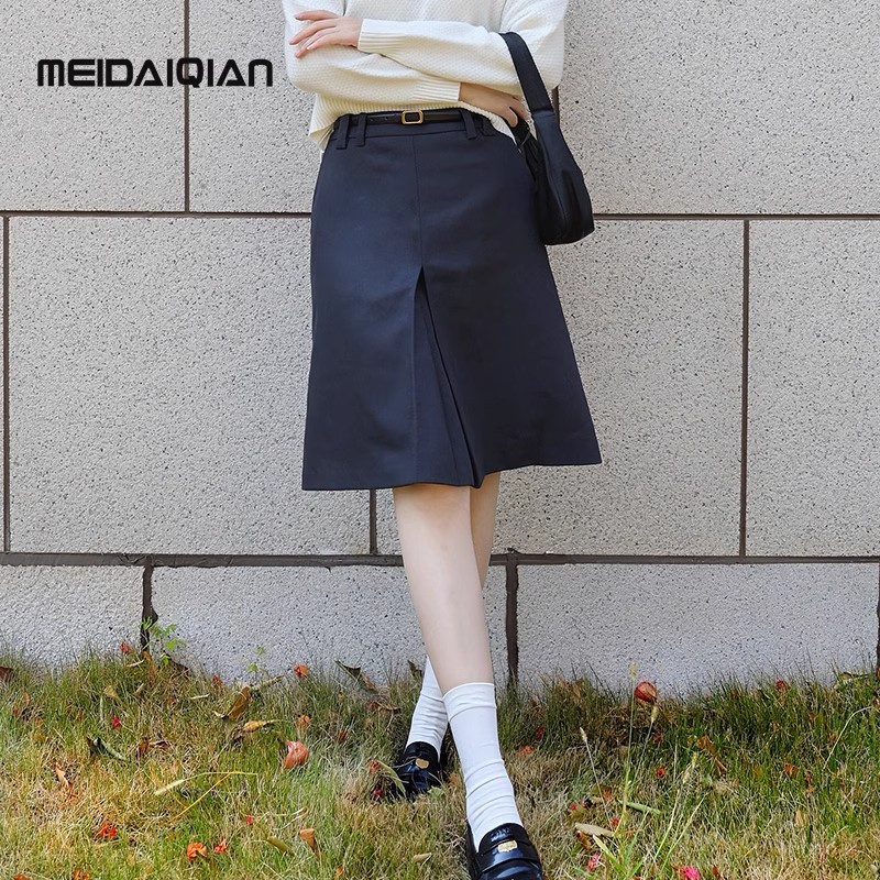 春夏新作ハイウエストAラインスカート女性用、小柄な方向け、万能着痩せプロスカート、通勤用バークリースタイル|undefined