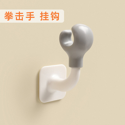 [跨境爆款创意拳击手挂钩 免打孔粘胶门窗衣物厨房壁挂式硅胶挂钩]