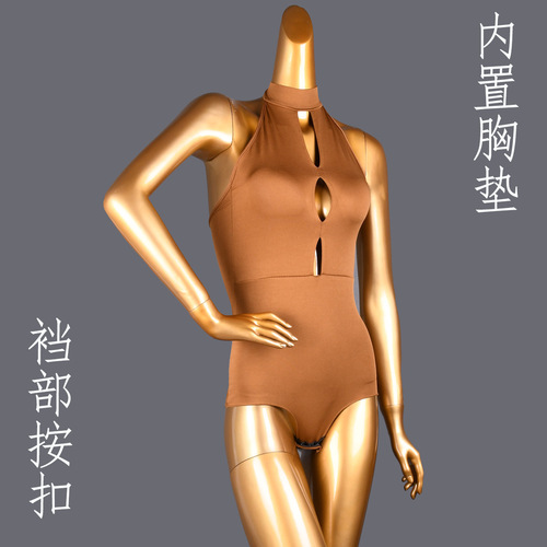 Bind leakage slit Latin dance costumes practise female adult black dress sexy dance even condole top form