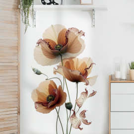 梦幻花朵客厅卧室沙发背景墙贴纸商场玻璃北欧风可移除墙贴画批发