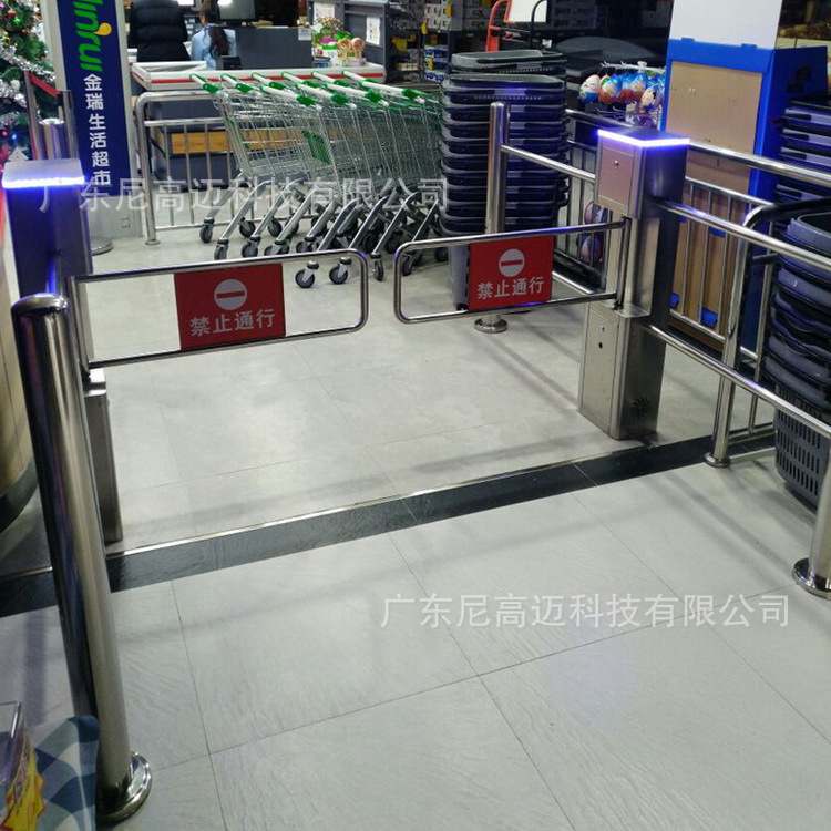 厂家供应不锈钢人行摆闸惠州深圳东莞超市入口红外感应自动门禁机