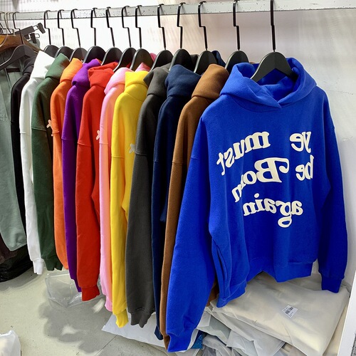 Autumn/Winter New CPFM Rebirth MUST BE BORN Foamed Print Sweatshirt for Men and Women Couple Trend Brand Hoodie