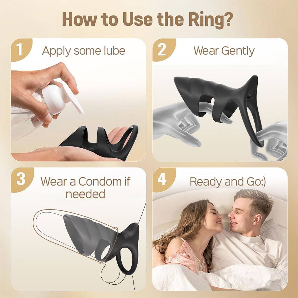 Double Ring Electric Cock Ring For Men Resonance Massage Device_voghion.com