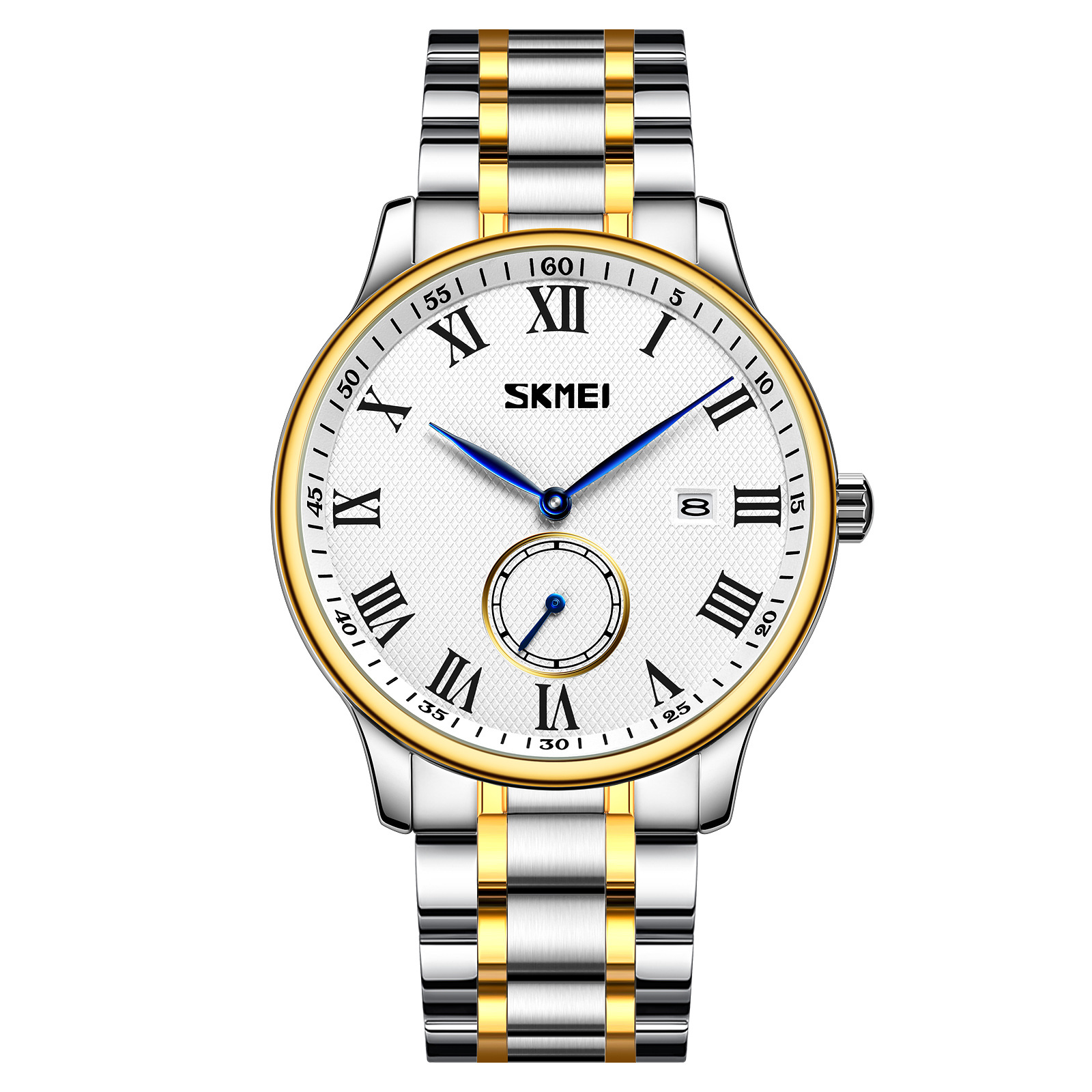 Momento de acero sólido reloj de hombre calendario de números árabes relojes de negocios comercio exterior regalos al por mayor personalizados