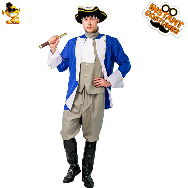 Halloween adulto grande de los hombres medieval colonial capitán partido traje Cosplay etapa rendimiento