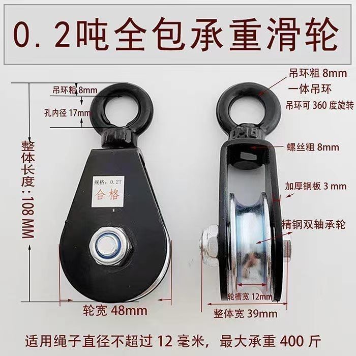 0.2 tons black bearing steel pulley-guaranteed compensation