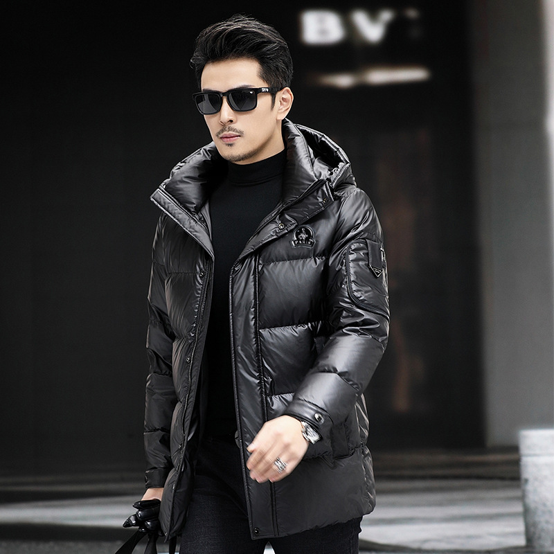 Demi-season trend glossy down jacket for leisure