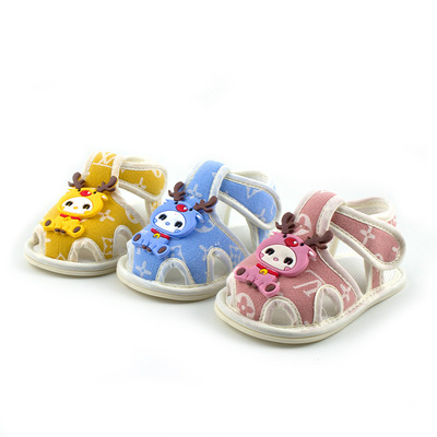 婴儿凉鞋夏季卡通婴幼儿童鞋子男女宝宝鞋包头胶学步鞋软底0-1岁|ms