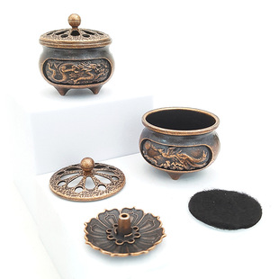 Walnut Incense Burner Moxibustion Moxa Column Base Japanese Sandalwood Incense Burner Home Indoor Smoked Moxa Disc Incense Ornaments