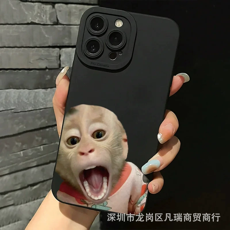Чехол для iPhone 11–17 (включая Pro/Pro Max), принт обезьяны S677, тонкий защитный чехол