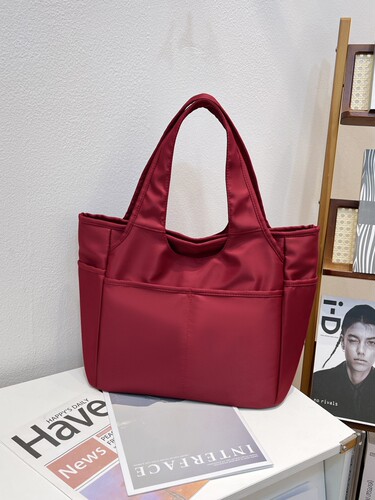 Leather tote bag for women, commuting style, large capacity shoulder bag, shopping bag, women's summer large capacity bag