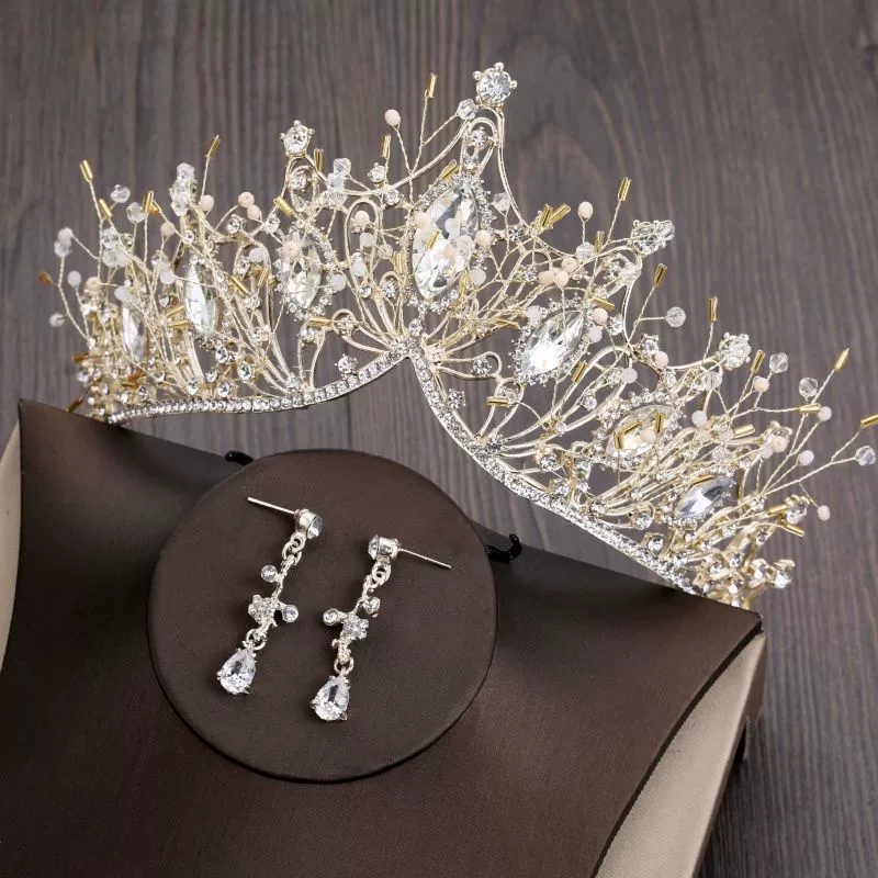 Tiara for bride, set, 2021 collection, 3 piece set