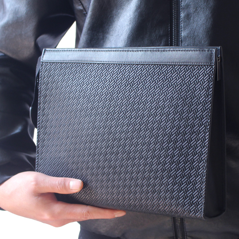 Ανδρική τσάντα clutch με φερμουάρ μεγάλης χωρητικότητας, επαγγελματική τσάντα φάκελος, casual τσάντα, νεανική τάση_voghion.com