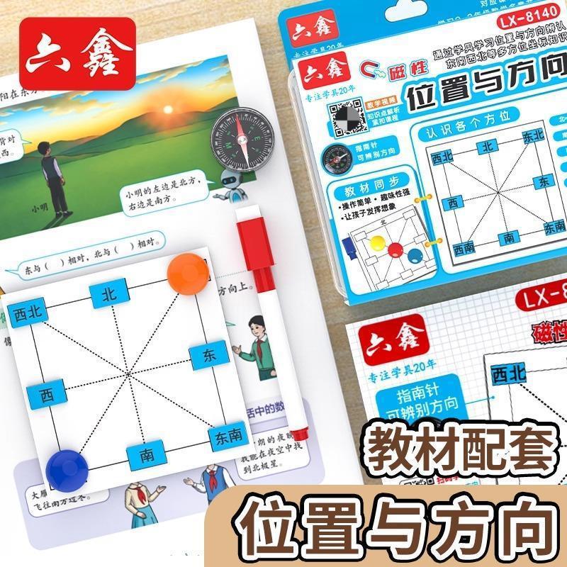 Direction and Location Teaching Aids, Magnetic Orientation Stickers for Teaching Demonstrations, East, South, West, Up, Down, Left, Right Orientation Coordinate Stickers