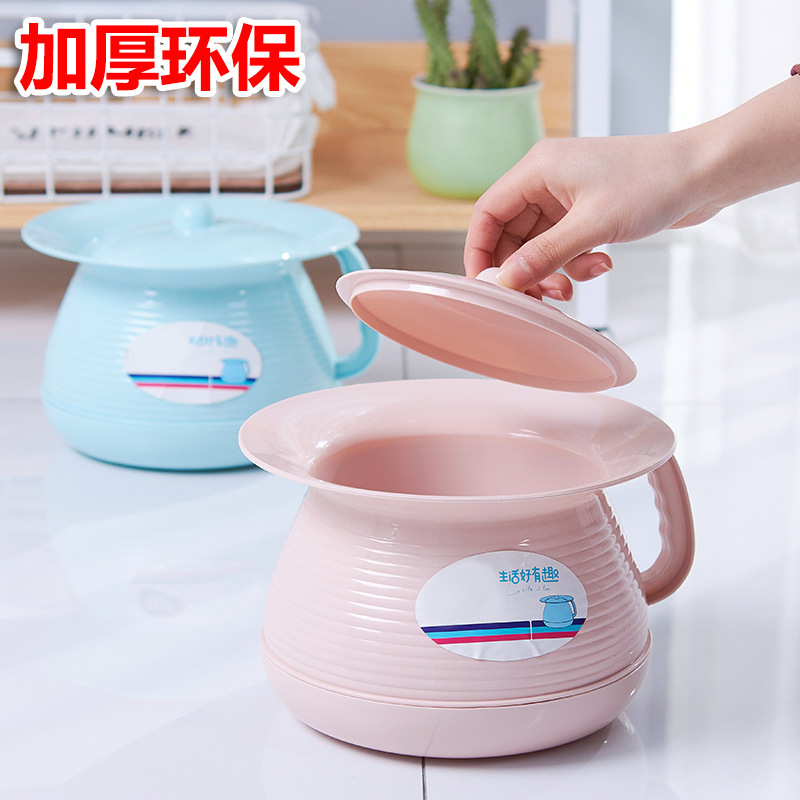 Elderly spittoon plastic thickened children's pot urinary pot for home use for men and women with lid adult bedroom urinary pot