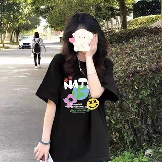 2026纯棉短袖T恤女士显瘦百搭上衣ins风韩系简约短袖洋气潮流女装