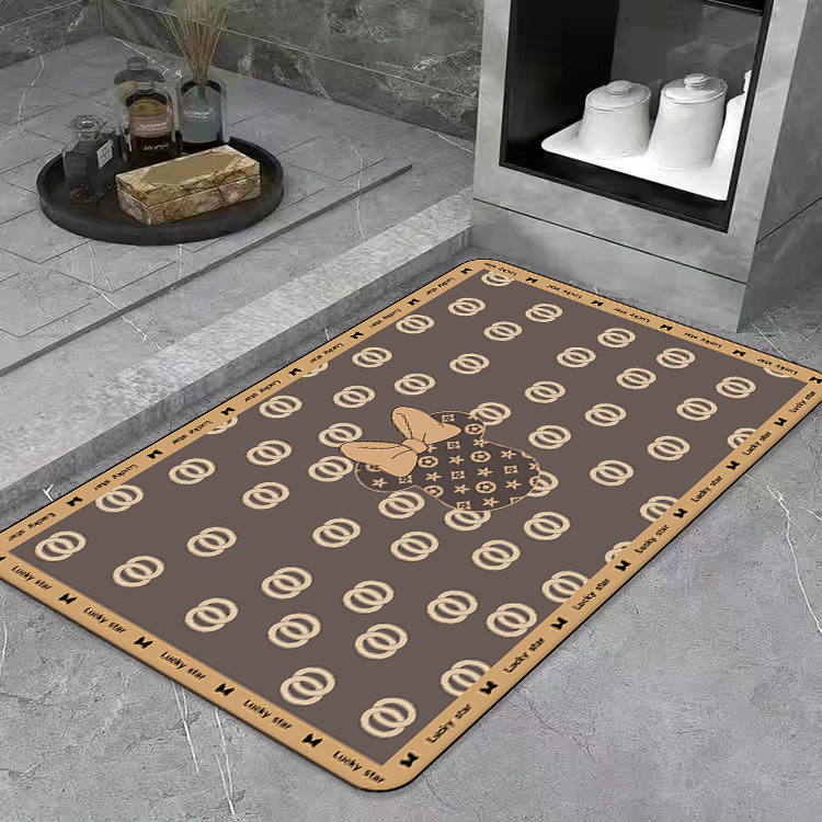 Alfombra de baño de lujo ligero, absorbente y de secado rápido, alfombra para entrada de baño, alfombra antideslizante de tierra de diatomeas para inodoro, alfombra para entrada de la casa.