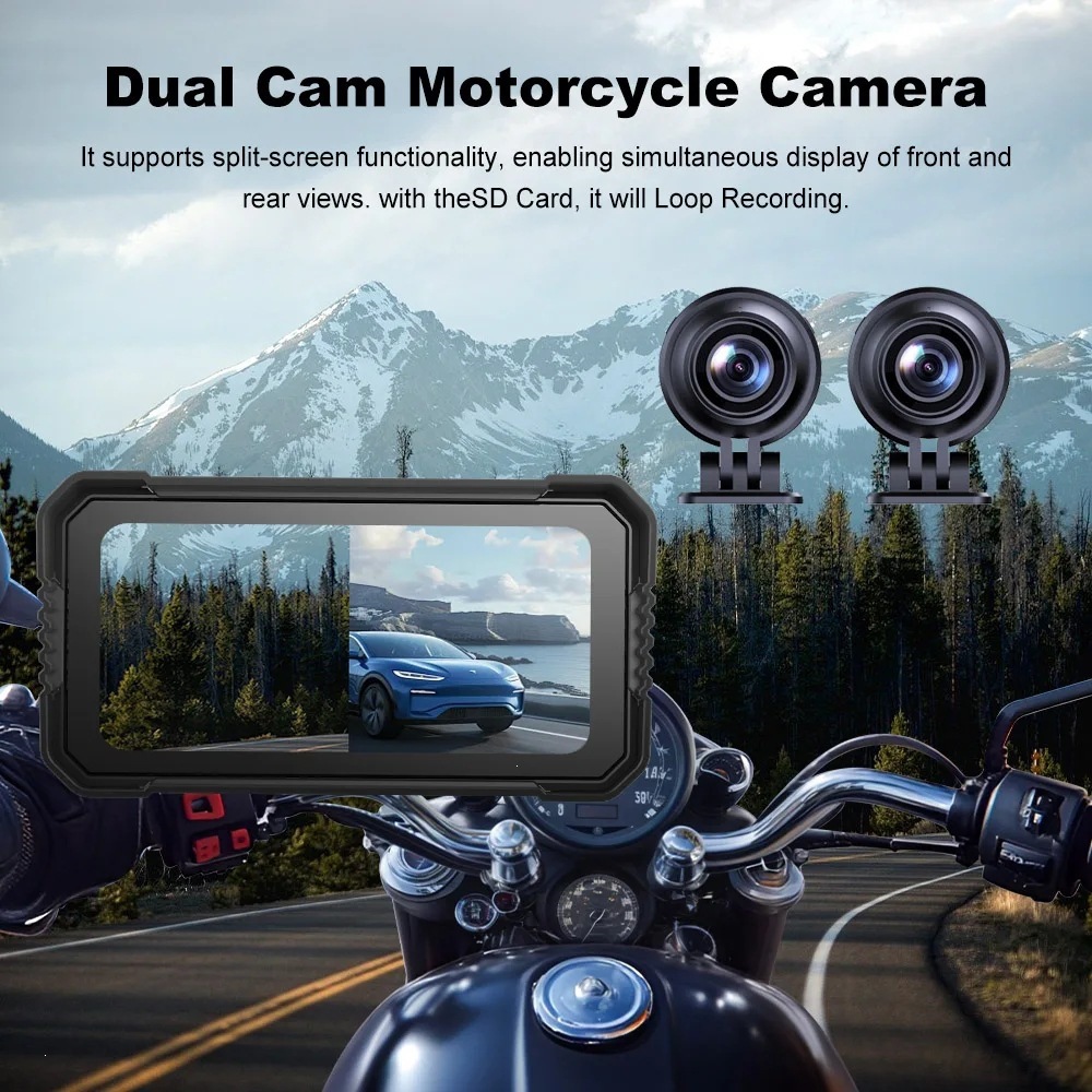 Waterproof Riding Recorder, Motorcycle-Mounted High-Definition Camera, Wifi Networked Gps Navigation, Night Vision Motorcycle Recorder