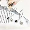 Earrings from pearl, long accessory, Korean style, internet celebrity, simple and elegant design
