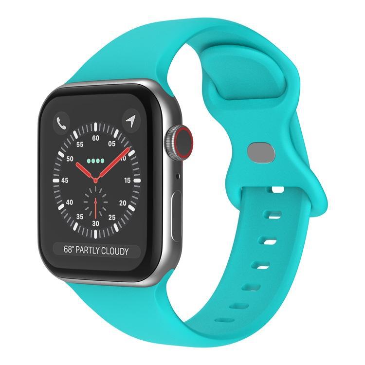 Aplicable a Apple Watch Butterfly Buckle Silicone Bracelet Un segundo 38 - 49mm multi-tamaño universal