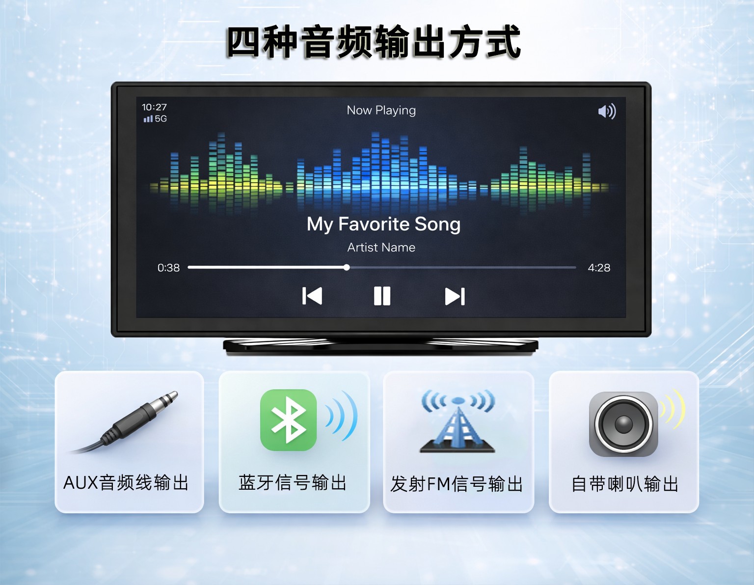 10.25inch Carplay Portable Car Mp5 Navigation Reversing Image Car Incell Display Player