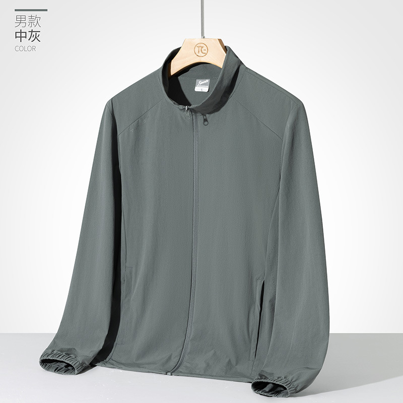 Hielo ultra delgado ropa de protección solar de manga larga anti-UV de una sola capa de piel abrigo ventilador nuevo abrigo de trabajo al aire libre