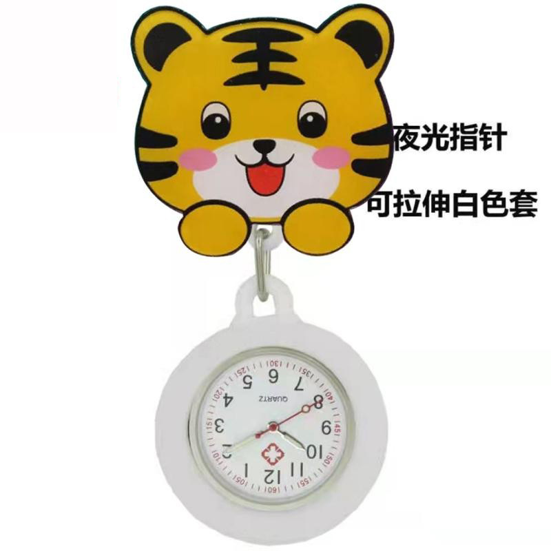 Reloj de enfermera de estiramiento multifuncional luminoso fuerte reloj colgante reloj electrónico digital retráctil de dibujos animados lindo clip cronómetro reloj de bolsillo