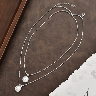 定制欧美跨境西班牙爆款配饰时尚高级感叠带双层珍珠项链小众不易