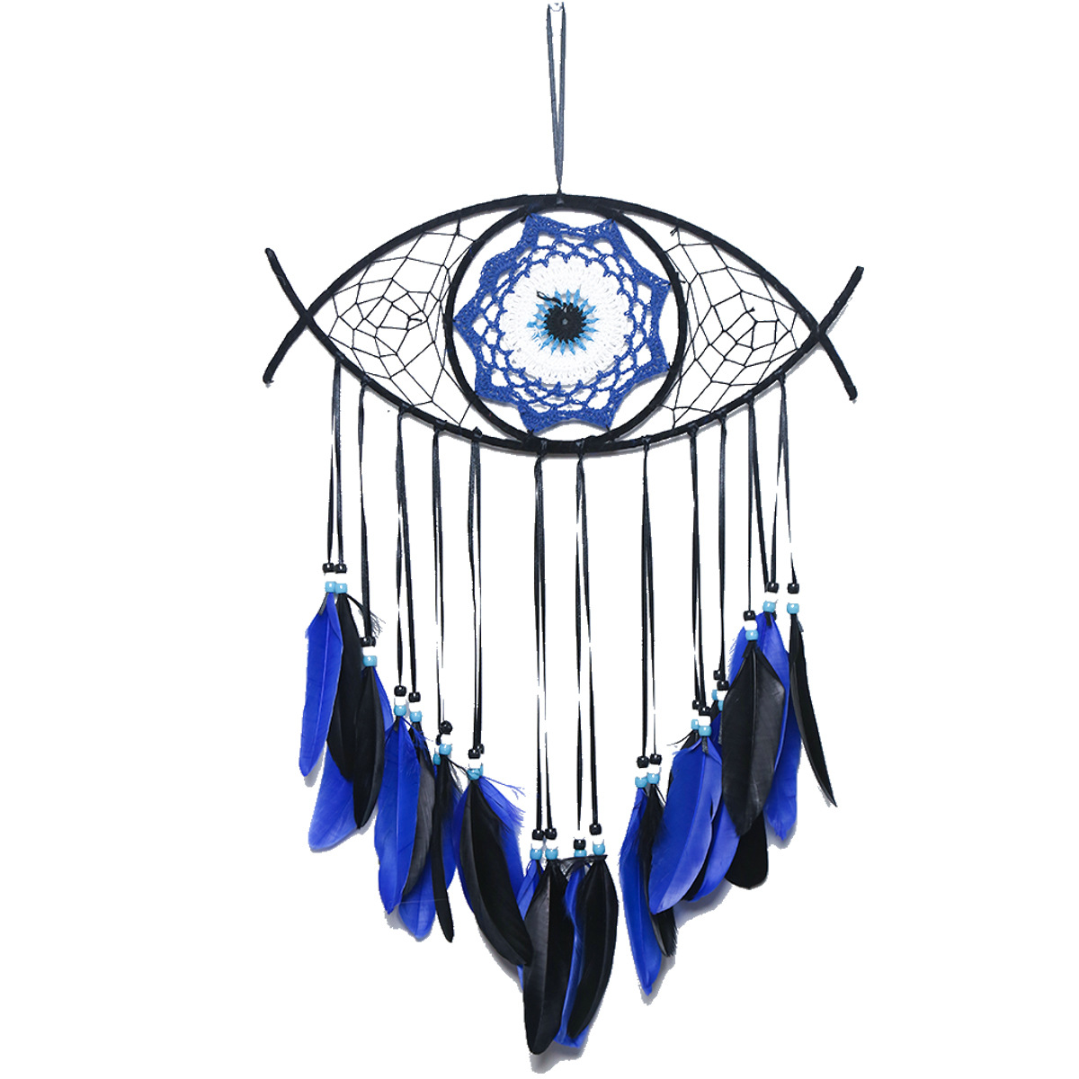 Pastoral Devil'S Eye Feather Iron Tapestry Wall Art display picture 3