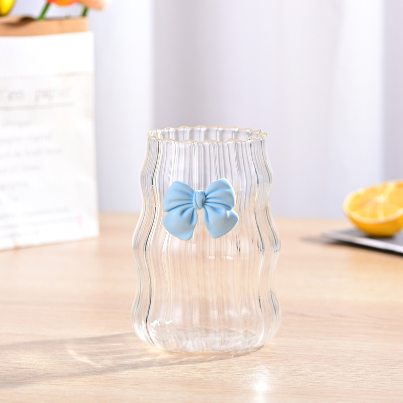 Taza en espiral Taza de bebida fría regordeta Taza de té con leche Taza de nube Taza de vidrio de café con pajita Taza de jugo de borosilicato alto