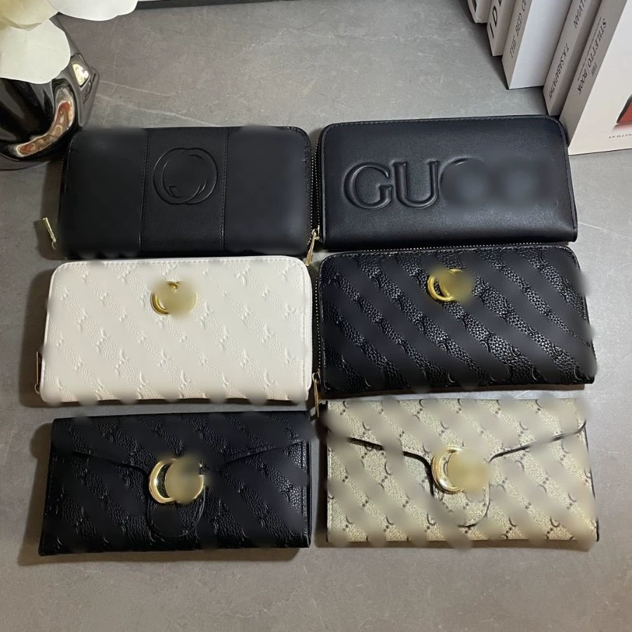 Модный брендовый кошелек на молнии, длинный кошелек с икрой, стеганый однотонный многофункциональный кошелек с тиснением, классический клатч