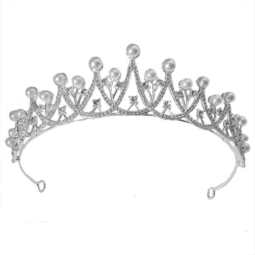 Children's Birthday Crown Alloy Pearl Crown Headwear Bridal Wedding Dress Hairband Dinner Performance Tiara