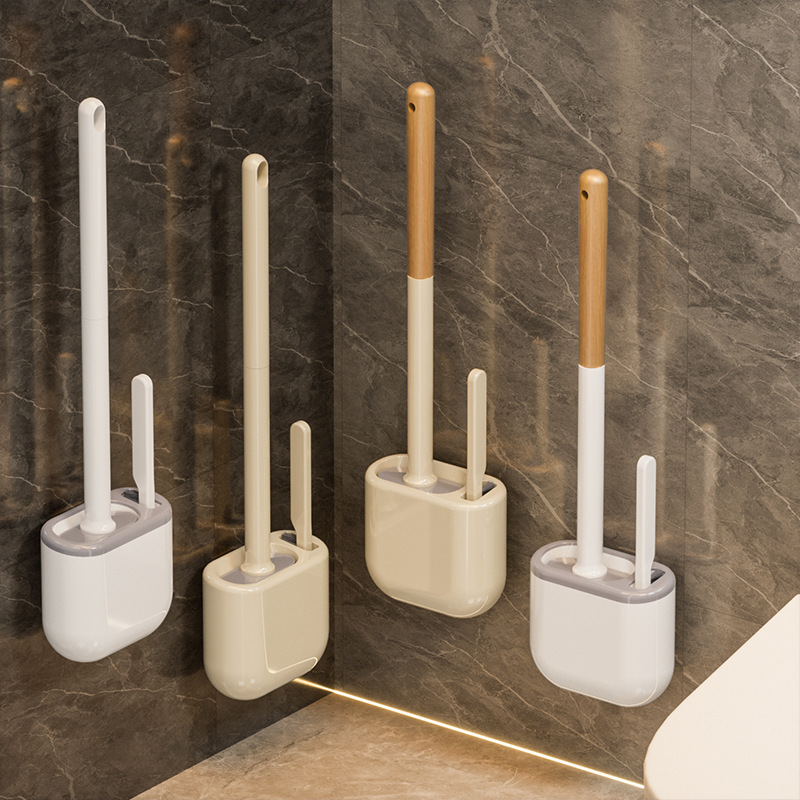 Long Handle Cleaning Wall-Hanging Toilet Brush suit Multi-Function Toilet Brush Household Toilet Silicone Toilet Brush with Bottom Sitting
