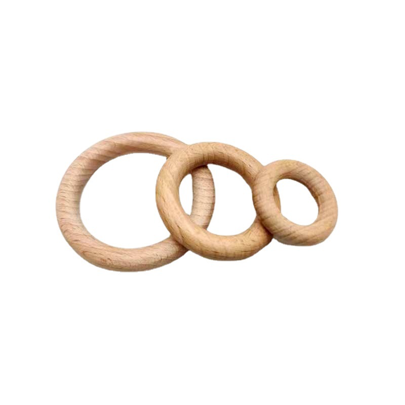25-70mm spot madera de haya material anillo de madera molar juguetes color madera original bebé práctica de agarre manual accesorios de anillo