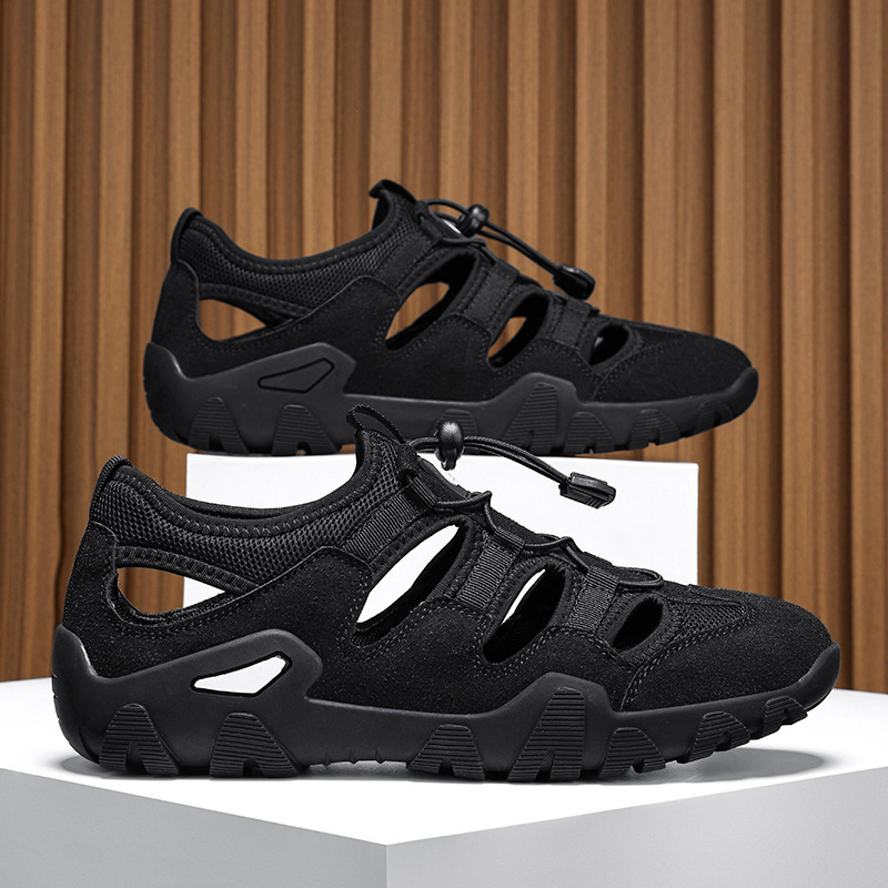 Sandalias para hombres de verano nuevos zapatos deportivos respirables huecos para hombres con suela suave y cómodos zapatos de playa al aire libre para hombres