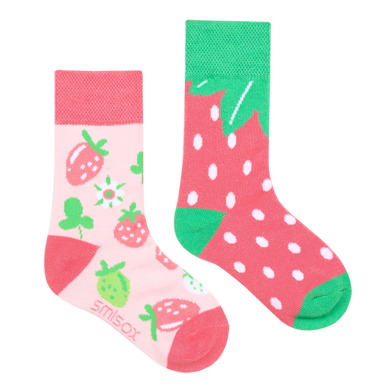 Kid's Classic Style Printing Cotton Jacquard Crew Socks A Pair display picture 5