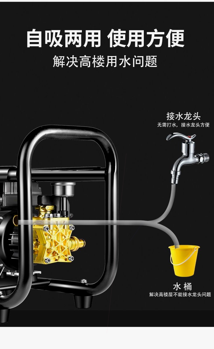 German black cat car washing machine artifact high pressure water pump high power car household 220V portable car brush gun