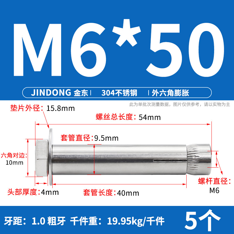 Анкерный болт All Directions M6*50 шестигранный