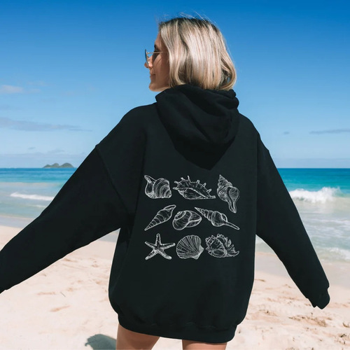 Coconut Girl Hooded Sweatshirt, the perfect gift for beach lovers and shell collectors