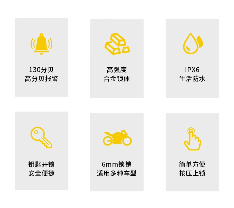 Suitable for Bicycle Disc Brake Lock, Electric Motorcycle Special Anti-Theft Lock, Alarm Lock, Bicycle Brake Disc Lock