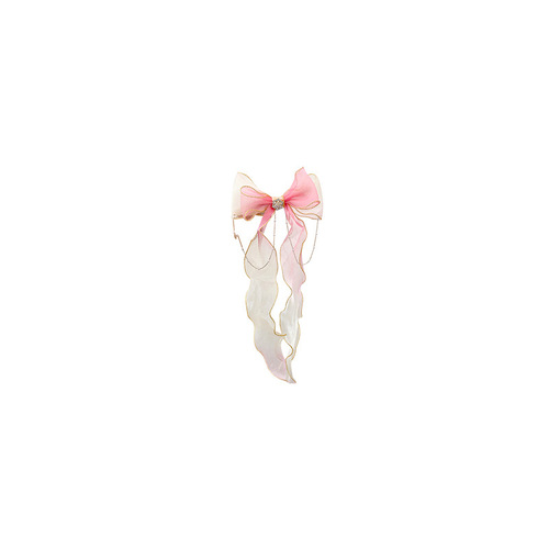 Children's bow braided hairpins for girls with hair tied little girls hairbands princess long streamer hairpins girls head flower hair accessories
