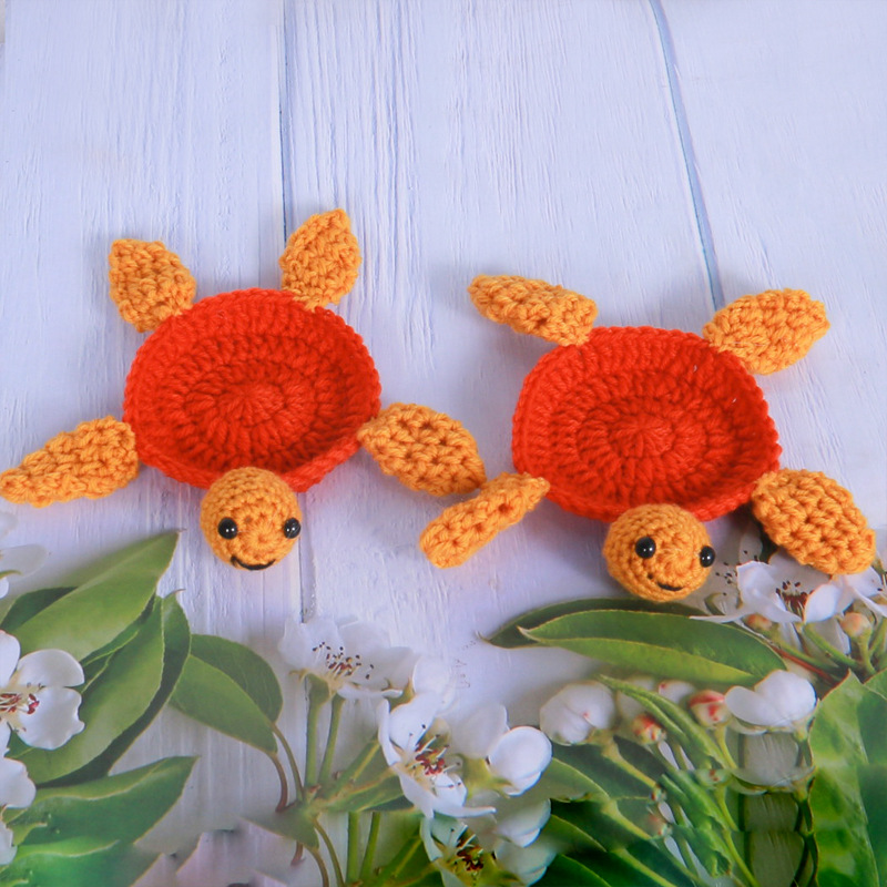 Posavasos de Ganchillo Hechos a Mano de Estilo Nuevo Transfronterizo, Lindos Posavasos de Tortuga, Producto Terminado, Aislante de Calor para Escritorio, Mantel Individual para Tazas