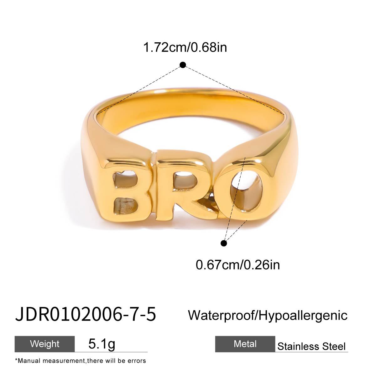 Anillo de letras Jieding, acero de titanio, joyas que no se desvanece, lujo ligero, rings de acero inoxidable de alta gama, joyas explosivas transfronterizas