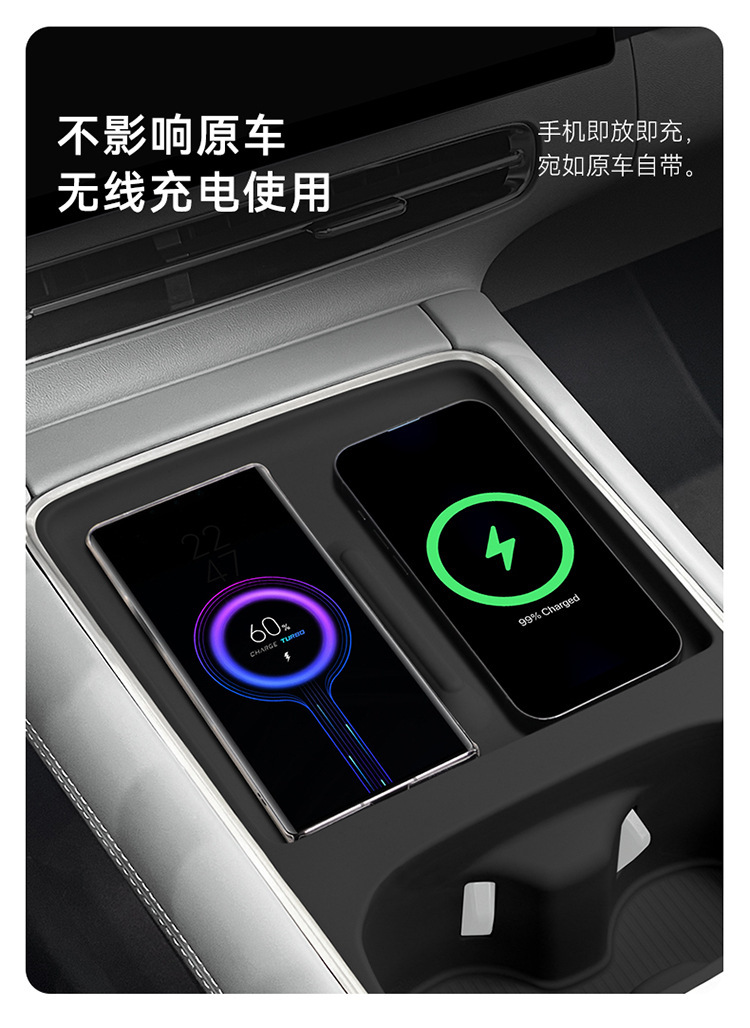 Suitable for 23-26 Models of Xpeng G6, Integrated Wireless Charging Pad, Water Cup Holder, Center Console Anti-Slip Mat, Accessories