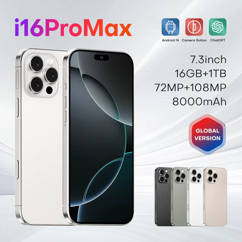 Мобильный телефон, Intel Core i16, 16 Pro Max, 64ГБ, (跨境贸易), 6.73 дюйма, Android