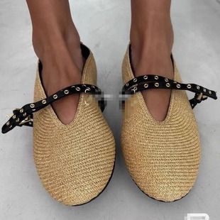 ALA�r�b�㾎��ƽ������Ь2024�����¿���Ƥ�r�ЈA�^ŮЬflat shoe