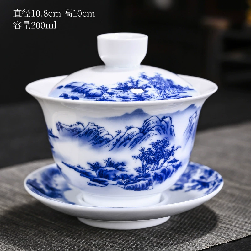 Blue and white ceramic tea cup, big tea set